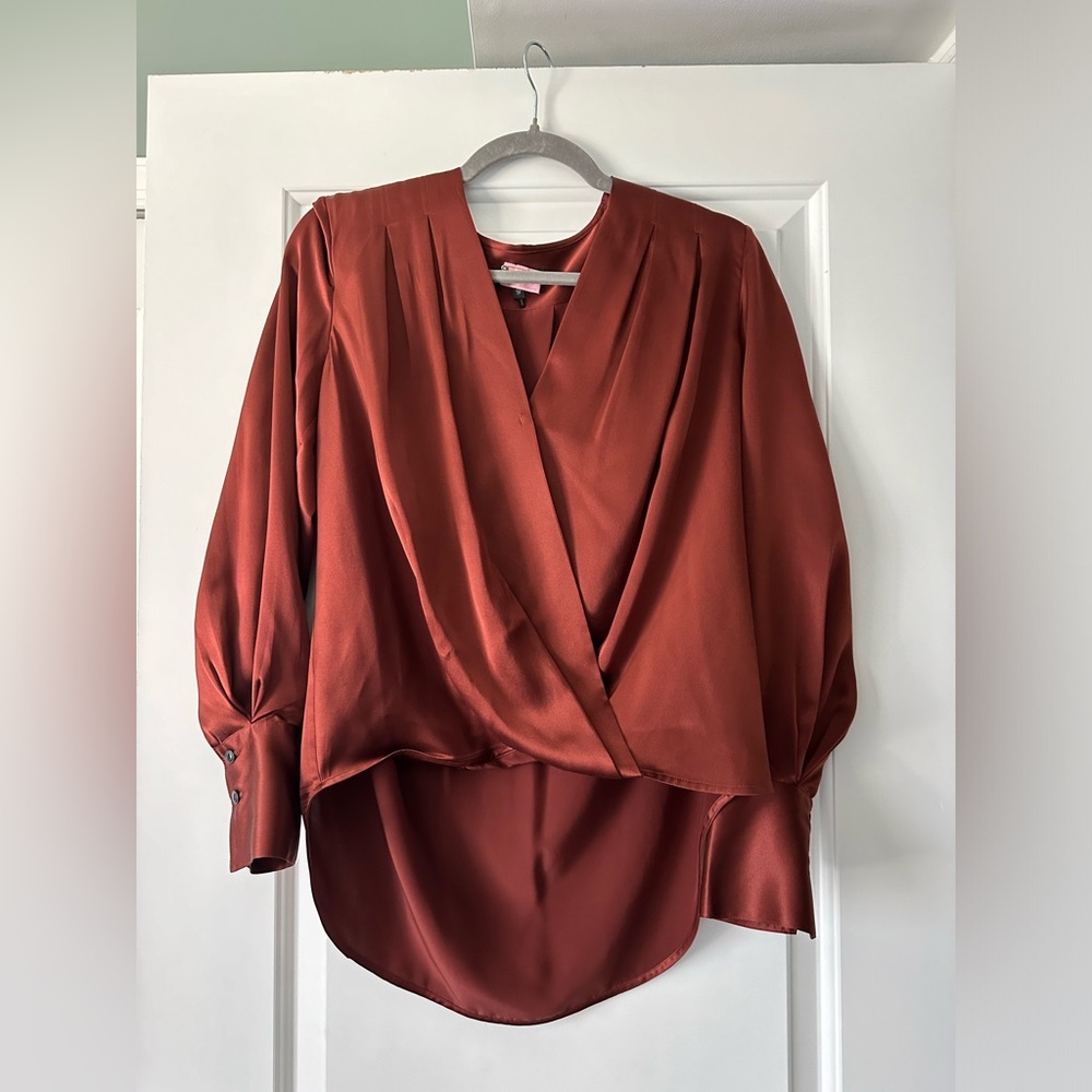 Rag & Bone Silk Dark Red Burgundy Blouse Top XS